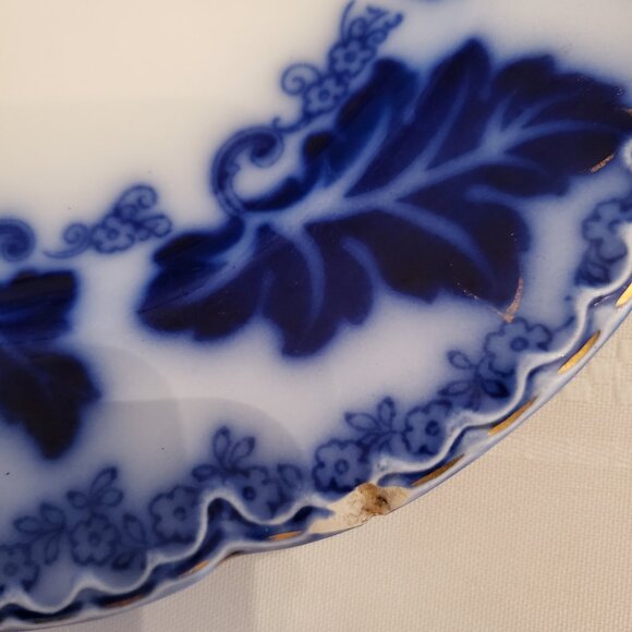 Antique Johnson Bros Normandy Flow Blue Plates x 4 - Picture 6 of 8